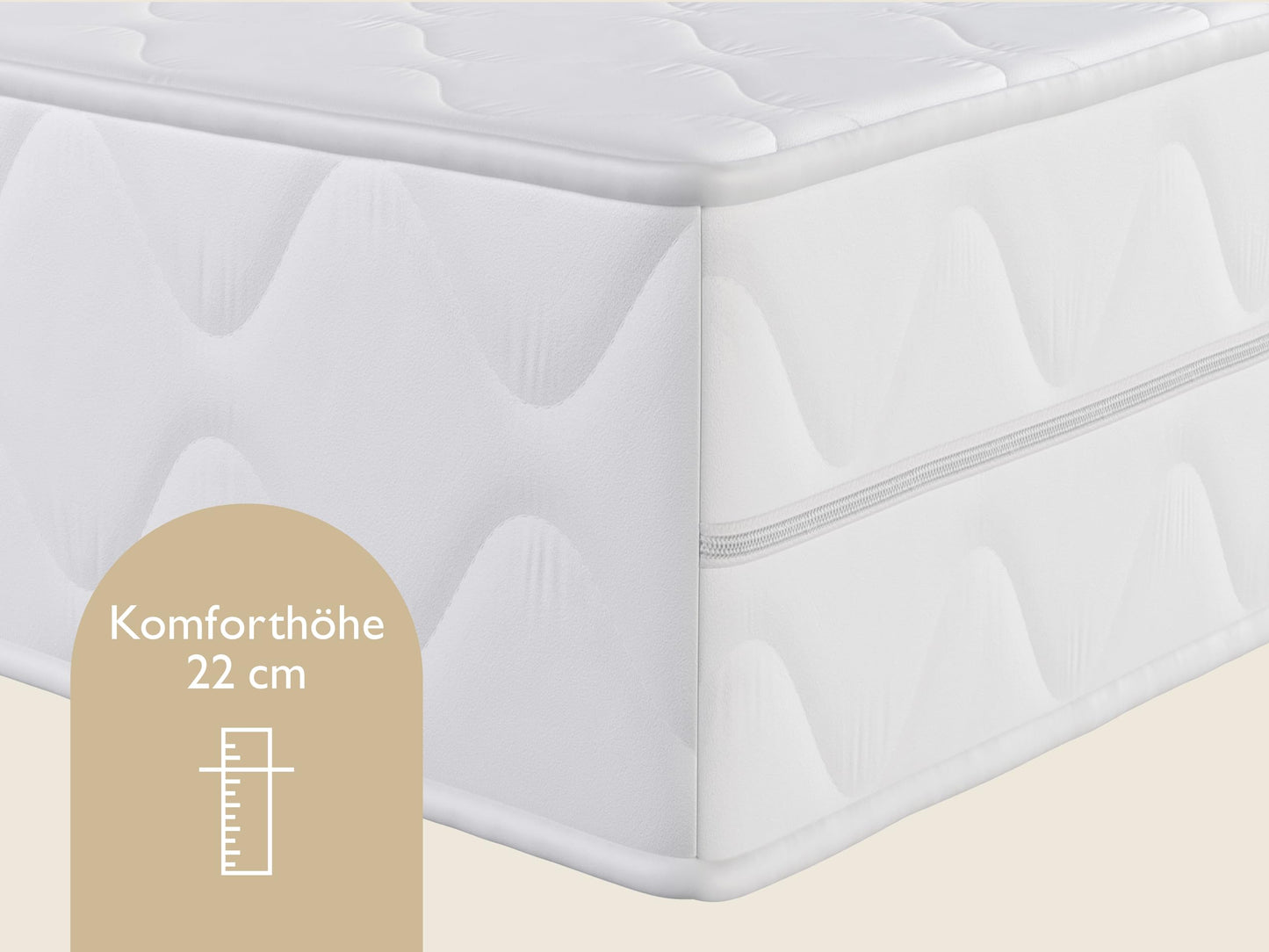 Badenia Trendline BT100 2-in-1 Duo XXL orthopädische 7-Zonen Komfortmatratze, 22 cm hoch, Härtegrad 3 und 4, 140 x 200, Öko-Tex Zertifiziert, produziert nach deutschem Qualitätsstandard