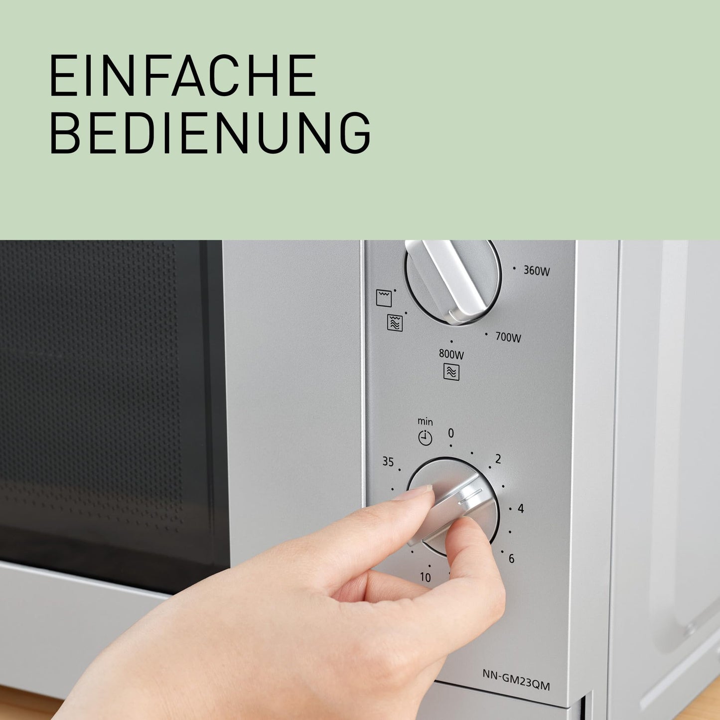 Panasonic NN-ST21QWEPG 20L Solo Microwave with Turntable, 800W, Automatic Defrost, 11 Automatic Programmes, LED Display, 5 Power Levels, Digital Timer, White