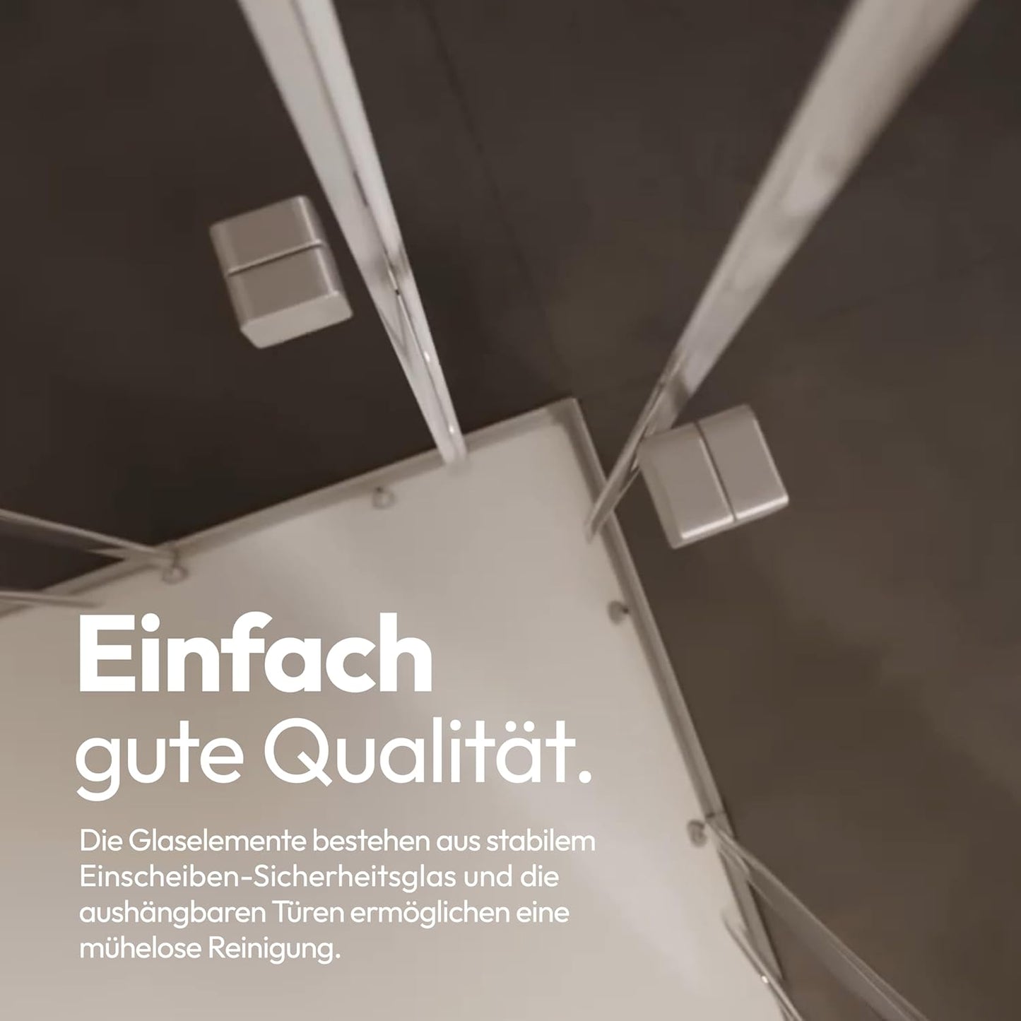 MARWELL Flexi Shower Cubicle 77-90x77-90-190 cm Corner Shower with High-Quality Adjustable Aluminium Profiles in Matte Silver Shower Enclosure with Removable Sliding Doors for Cleaning