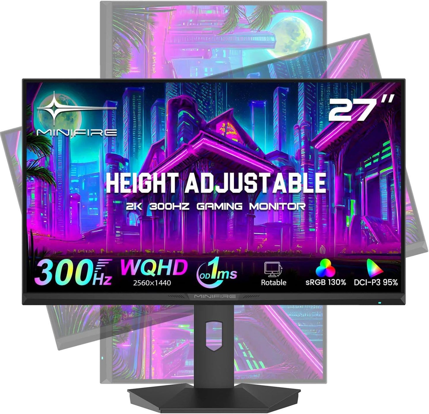 Minifire 27-Inch Monitor, 100 Hz, Anti-Flicker, Full HD, 1080p Monitor PC Screen with HDMI VGA Ports (MF27X3AL HDMI Cable Included)