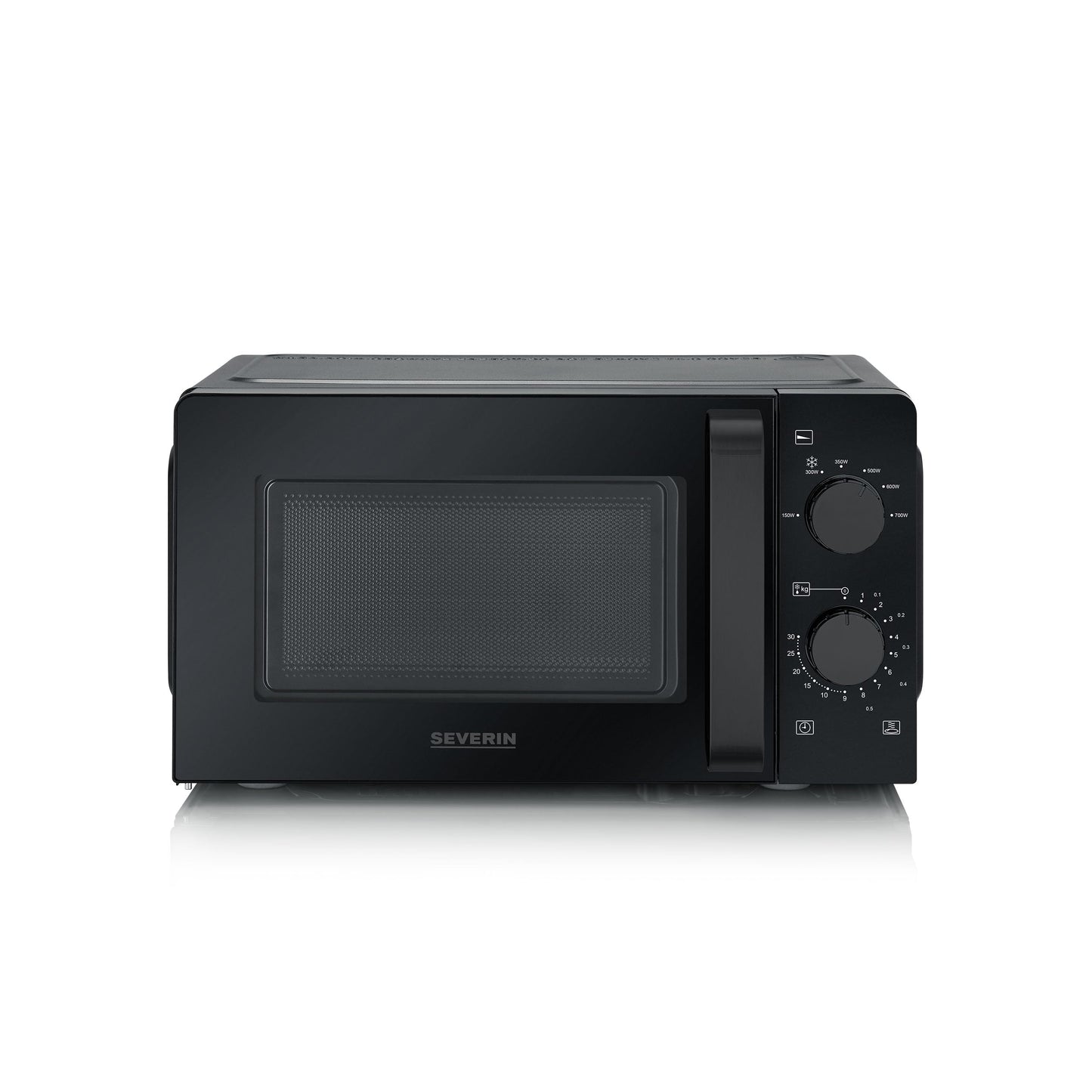 SEVERIN MW 9180 Solo, for Defrosting and Heating, Microwave Device with Turntable and 6 Power Levels, Design - Black Complete, 700 W, 19 L Capacity
