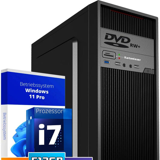 GMR Ultra Max i7 Office PC - Business Office Computer | 16 GB RAM | 512GB SSD | DVD±RW | USB 3 | Windows 11 Pro | WiFi Bluetooth