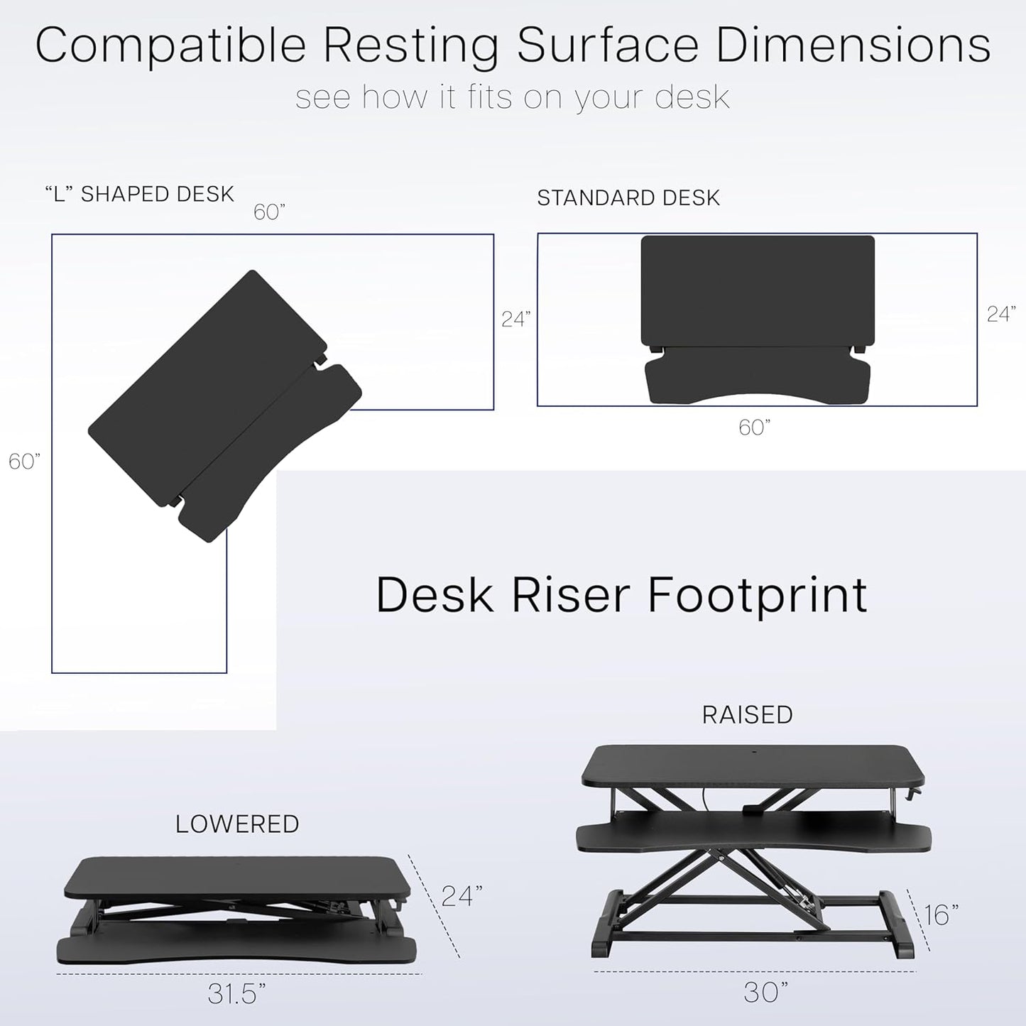 VIVO 32” Stehpult-Konverter mit höhenverstellbarem Aufsatz, Steh-Sitz-Arbeitsplatz für zwei Monitore und Laptop, mit breiter Tastaturablage, Schwarz, DESK-V000K