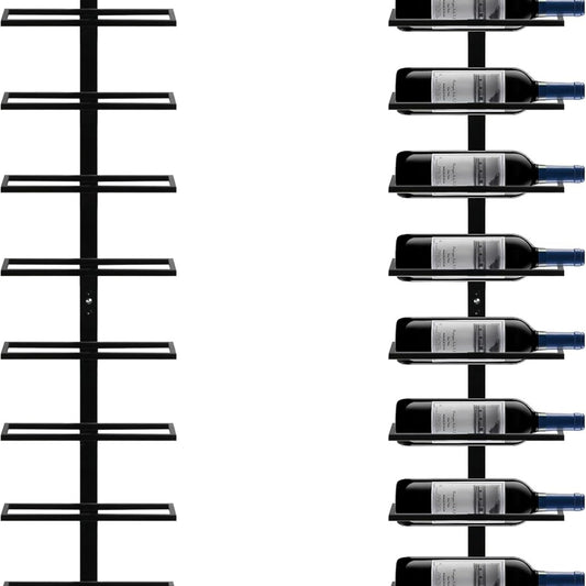 Yaheetech Wine Rack Bottle Holder Bottle Rack Wall Storage Rack Metal 10 Bottles Black