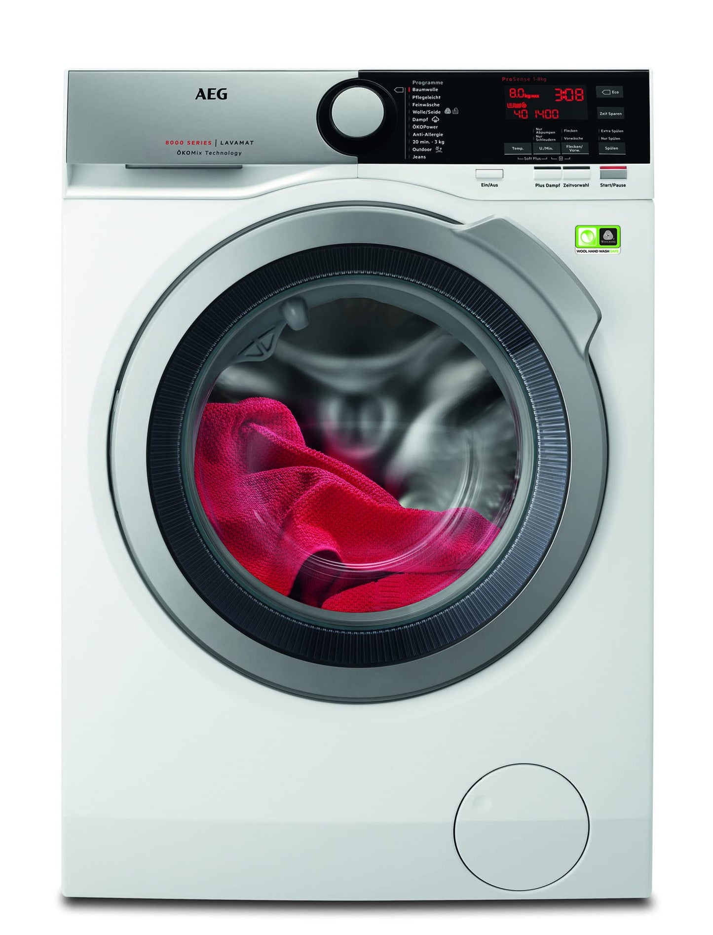 AEG L6AMZ49FL Washing Machine, Series 6000 with ProSense®, 9.0 kg, Quiet, Automatic Volume, Refill Function, Child Lock, Gentle Drum, Water Stop, 1400 rpm