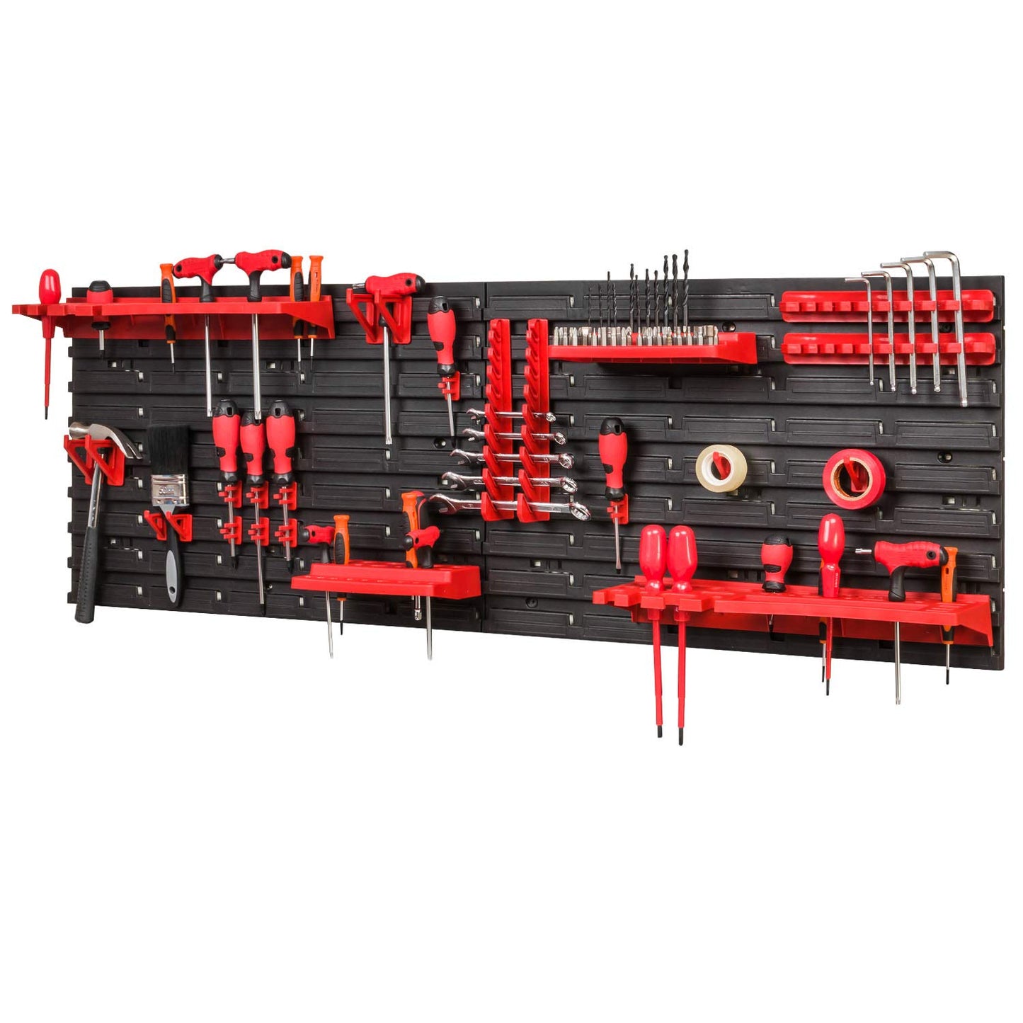 PAFEN Storage System Tool Wall 772 x 780 - Set Tool Holder and Stacking Boxes - Wall Shelf Workshop Shelf Chute Rack