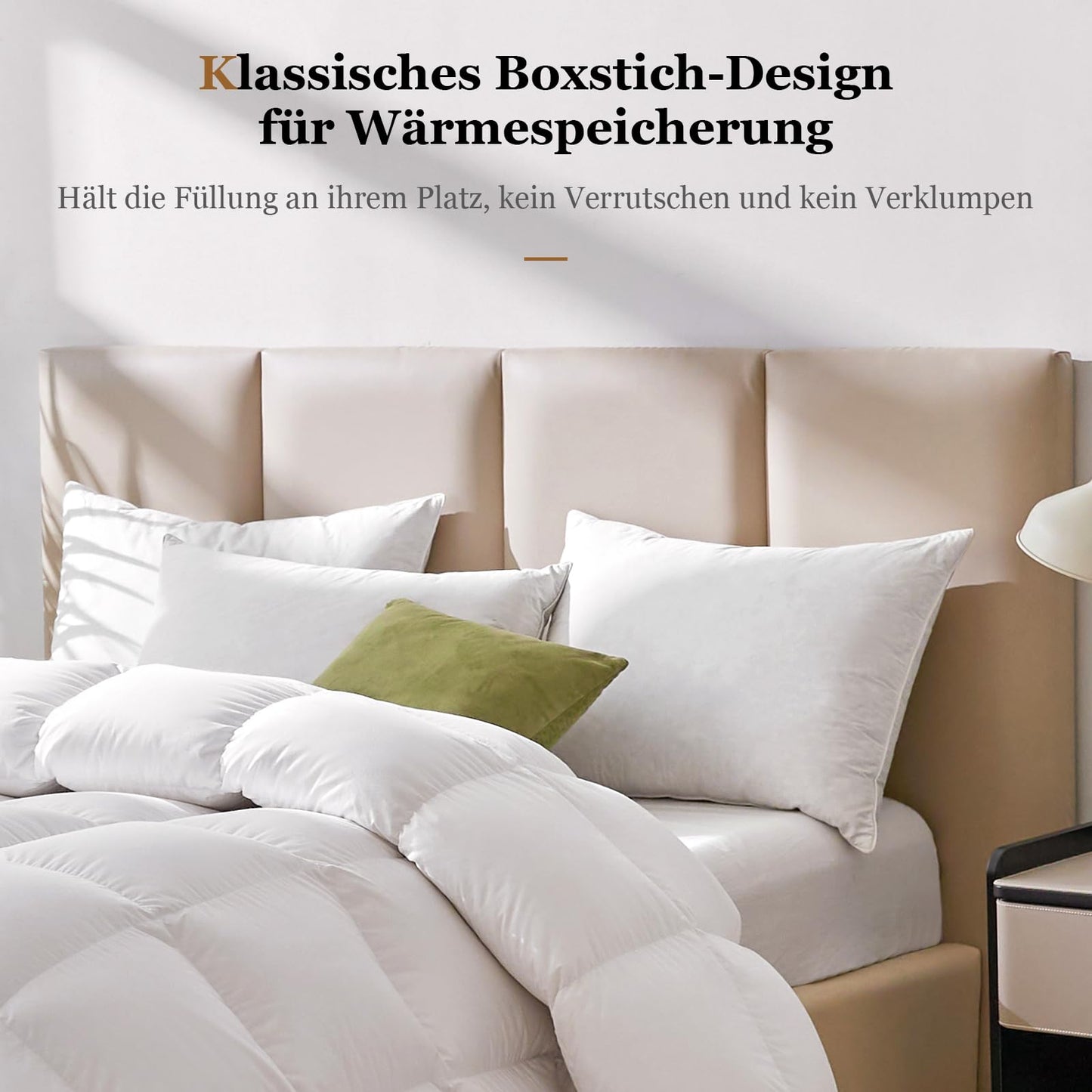 Homyrium Quilted Winter Down Duvet, 135 x 200 cm, Warm Feather Duvet, Filling Weight: 1600 g, Oeko-Tex and RDS-Certified