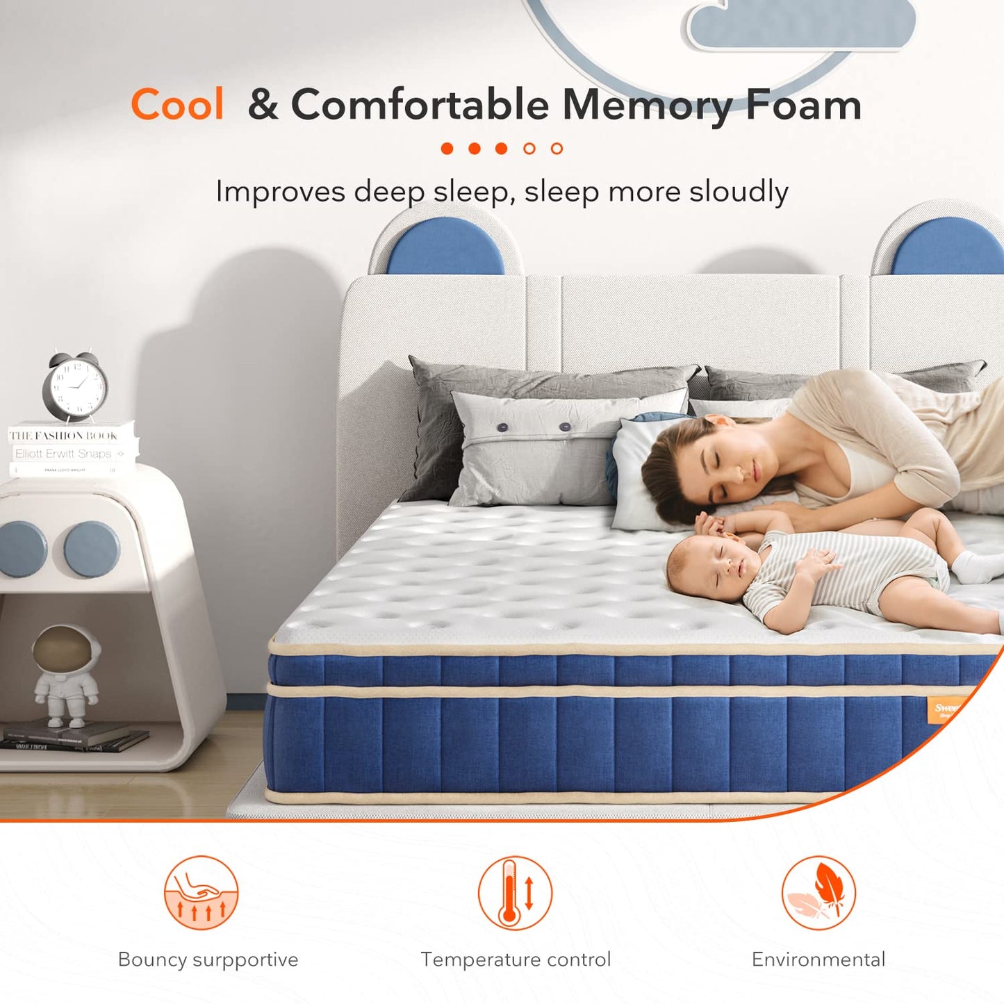 Sweetnight Mattress 160 x 190 cm, Pocket Spring Core Mattress with 7-Zones, Breathable, Orthopaedic, Height 20 cm, Hardness H4