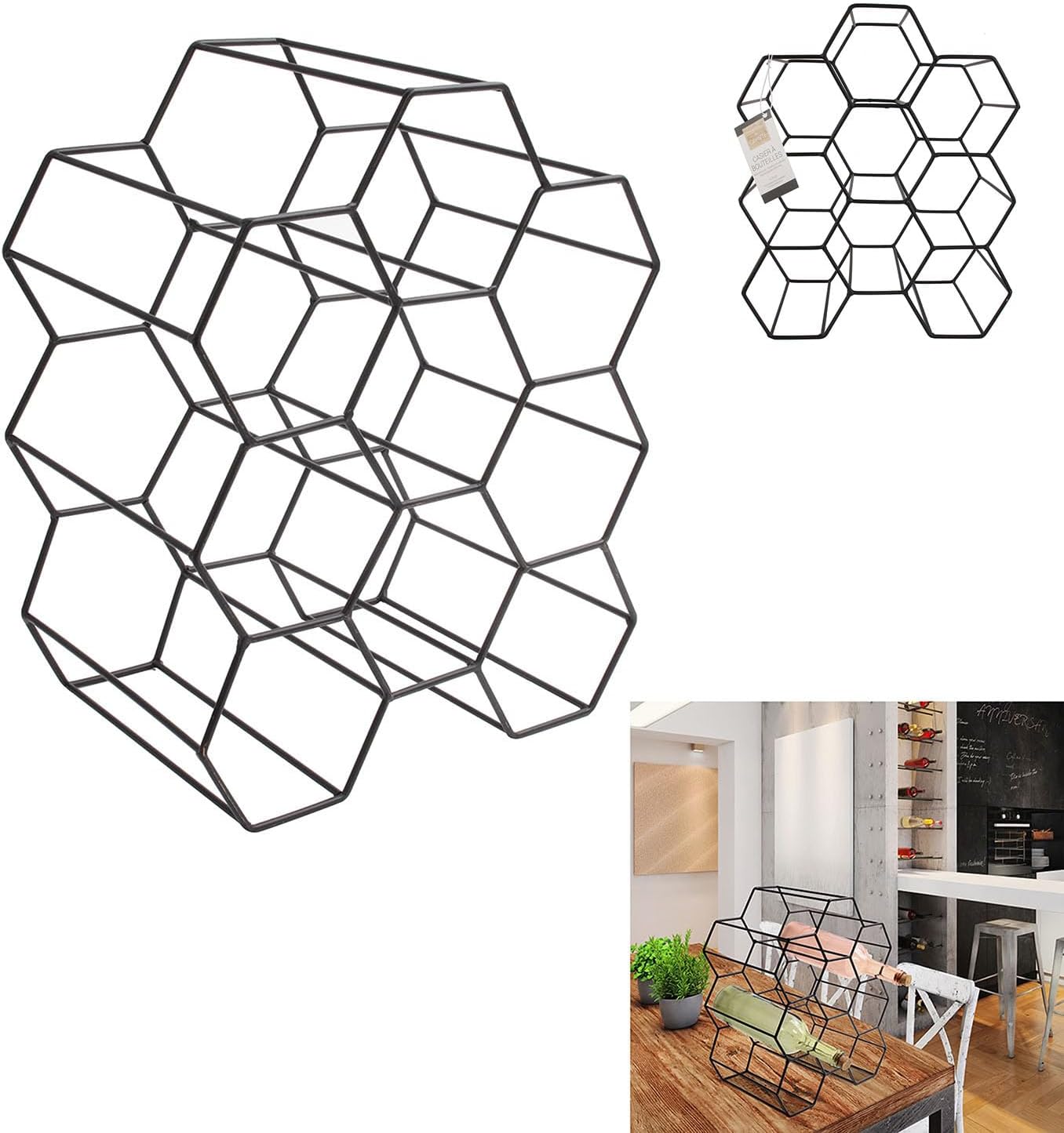 THE HOME DECO FACTORY KA3041 Case, Metal, Talla Nica, Black, One Size