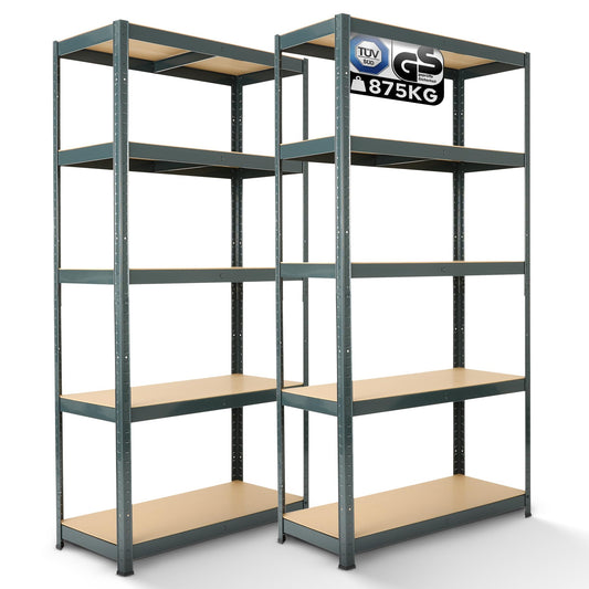 Arebos Heavy Duty Shelves in Various Sizes, Max. 875 kg Load Capacity, Easy Installation Thanks to Plug-in System