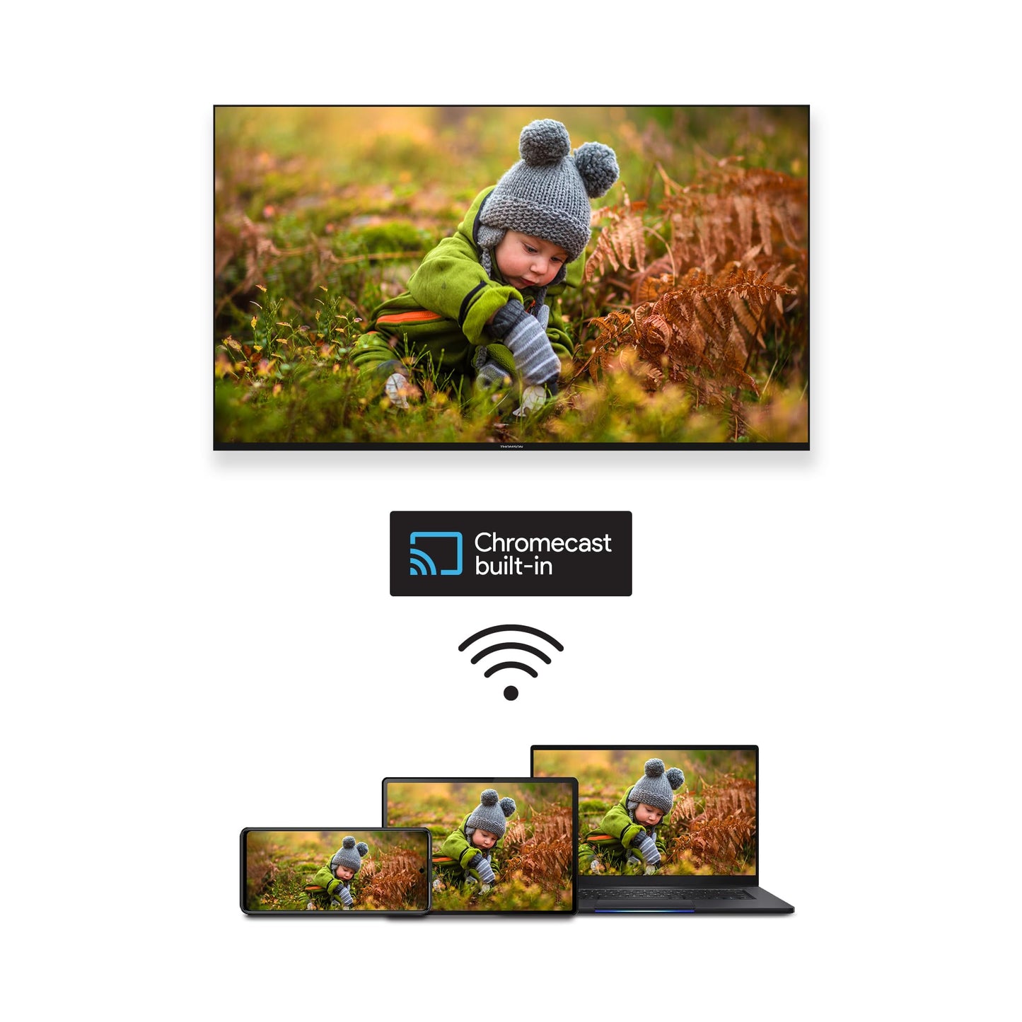Thomson 43 Zoll (109 cm) 4K Ultra HD Weiß Smart Android TV, Google Assistant, Wi-Fi, Dolby Digital, Bluetooth, Triple-Tuner (Kabel,Satellit,Antenne), HDMI, CI+, A+ Panel – 43UA5S13W