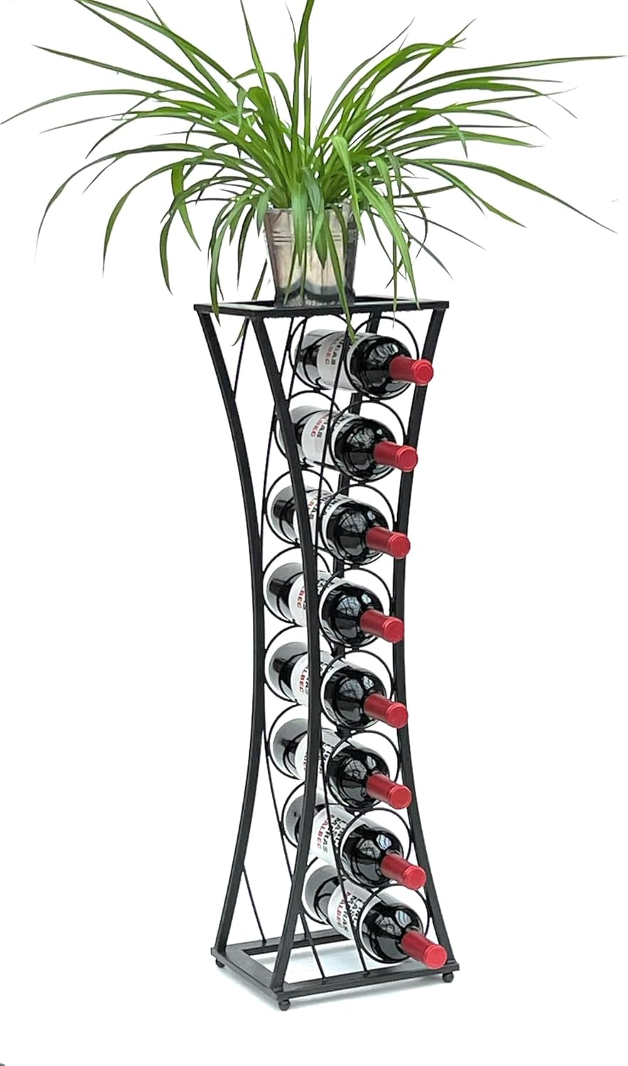 DanDiBo Wine Rack Metal Black Standing Mika 80 cm 96536 Bottle Rack Bottle Stand Bottle Holder Slim Modern