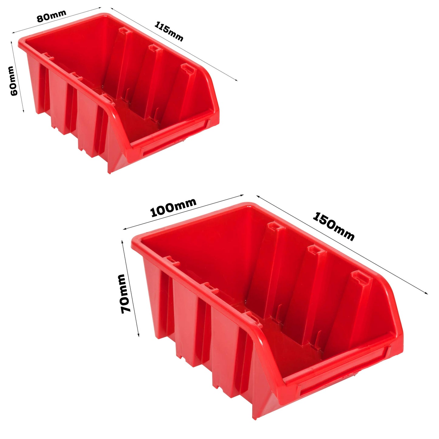 Storage System Wall Shelf 770 x 780 mm | Pack of 82 | Stacking Boxes Storage Boxes | Extra Strong Wall Plates | Shelf Expandable | Workshop Shelf Storage Shelf Workshop Wall Shelf Boltless Shelf