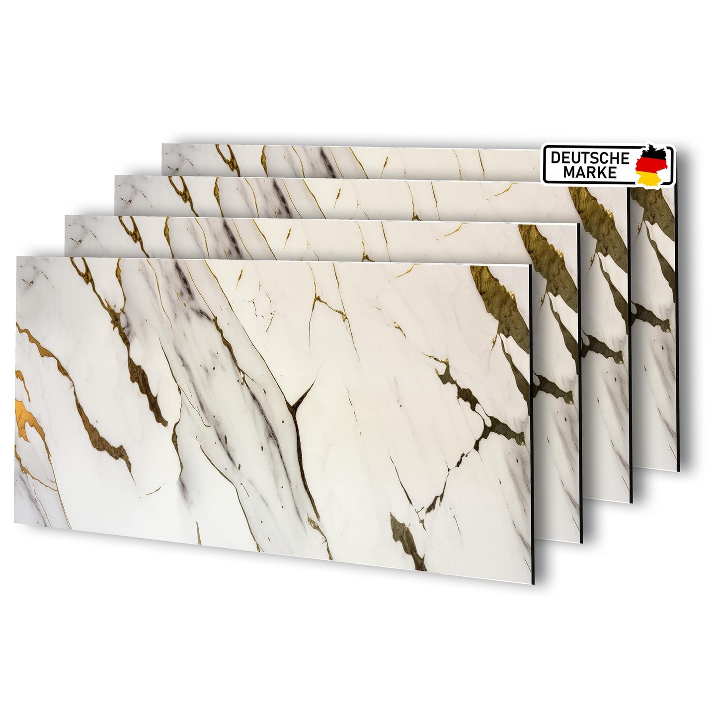 AS Country Stone, Marble Look, Wall Panels, 60 x 120 cm, Polyvinyl Chloride (PVC) Wall Cladding, Made of Plastic, Panels for Kitchen, Bathroom and More, Kitchen Back Wall Panel Light Concrete