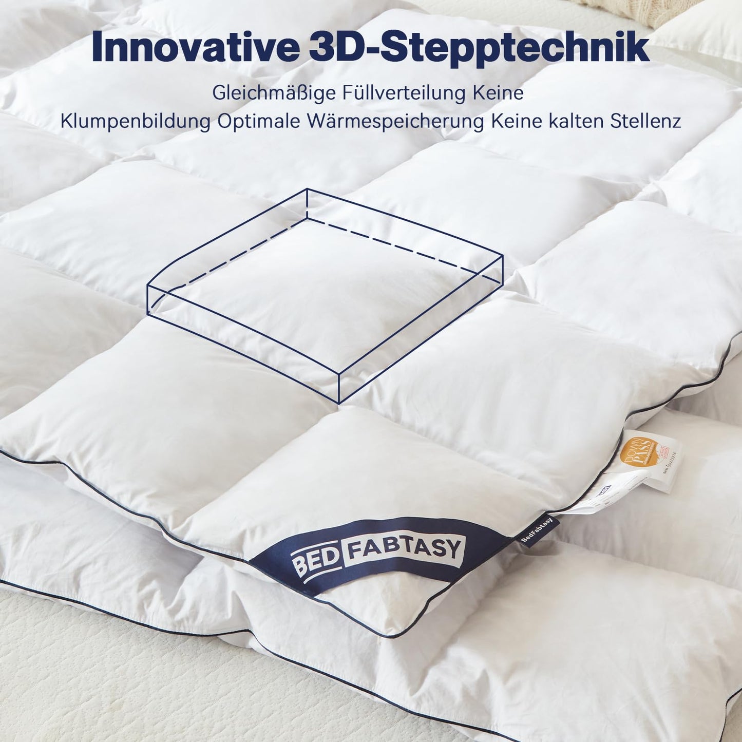 Premium Down Duvet 135 x 200 cm Summer Duvet, Lightweight Summer Duvet 135 x 200 cm with Premium Goose Down and Feathers, 100% Silent Organic Cotton, Oeko-Tex 100, Down Pass, RDS Certified