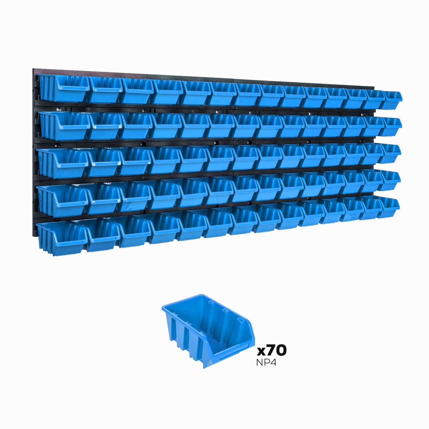 Storage System Wall Shelf 1152 x 390 mm | Pack of 55 | Stacking Boxes Storage Boxes | Extra Strong Wall Plates | Shelf Expandable | Workshop Shelf Storage Shelf Workshop Wall Shelf Boltless Shelf