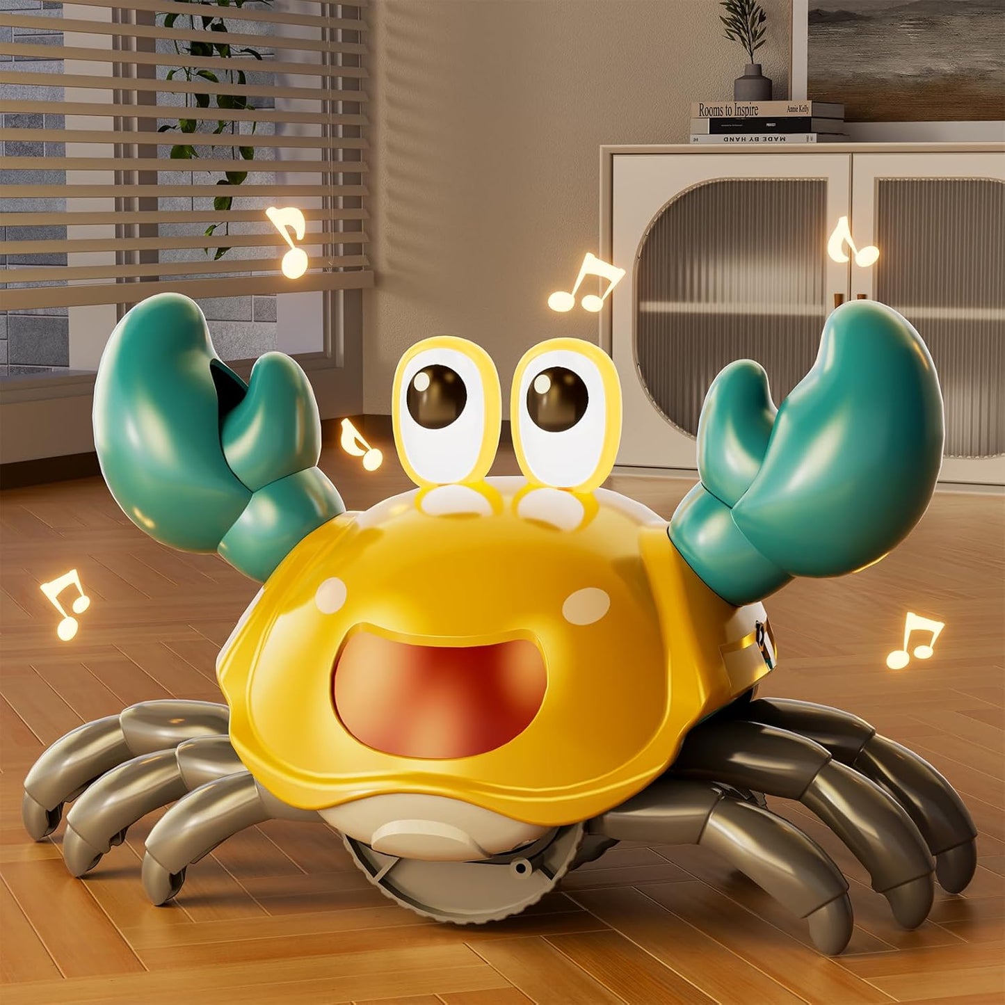 KukuFun Crawling Crab Baby Toy, Baby Belly Time Walking Dance Moving Crab Toy for Babies Girls Boys, Crawling Crab Baby Toy Toddler Birthday Gifts