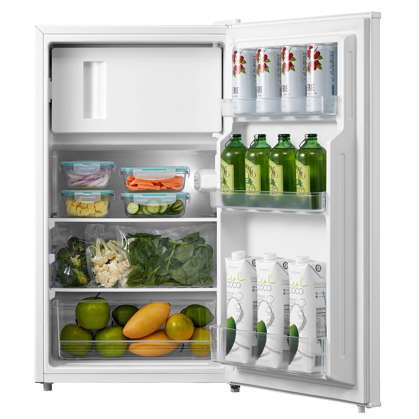 Comfee RCD80WH3(E) Fridge Freezer / 80L Small Fridge / with 12L Freezer Compartment / -18°C to -8°C / 4-Star Freezer Rating / Inverter Compressor / White [Energy Class D]
