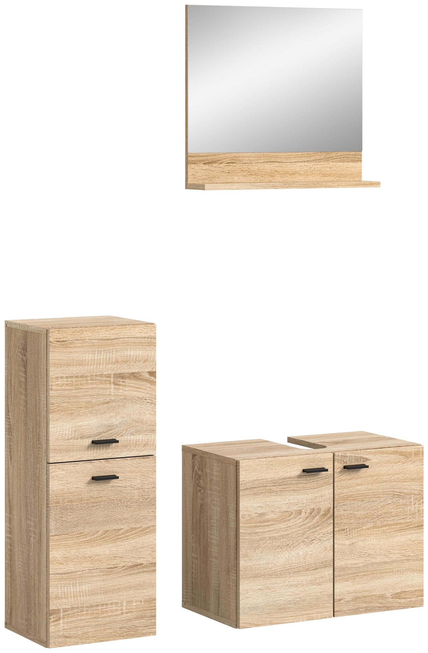 Boston Bathroom Cabinet, Standing Wall Cabinet, Hanging Cabinet, Wall Cabinet, Sonoma Oak Wood, Approx. 30 x 80 x 29 cm, Floor Standing/Hanging Mountable