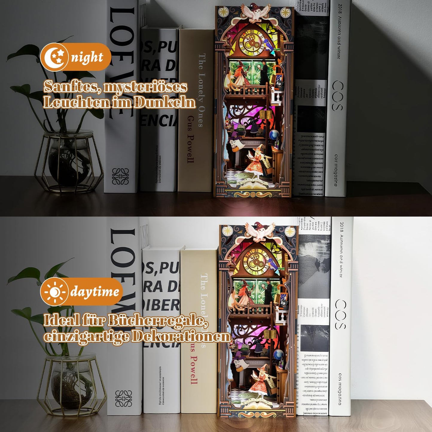 Book Nook Japan, Sakura Straße Booknook Japanischer Kit, 293PCS DIY Miniature House mit Licht, 3D Puzzle für Erwachsene und Heranwachsende, Japanische Deko Holzpuzzle Erwachsene Bücherregaldekoration