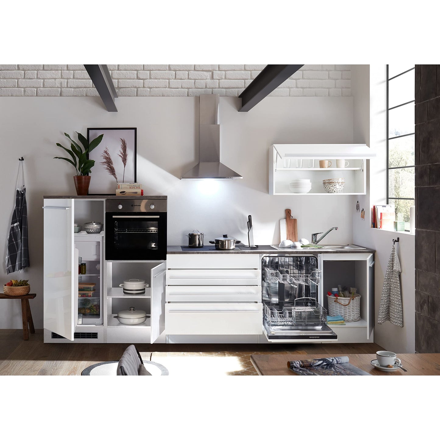 Jazz 84-129-18 Kitchen Unit without Appliances Approx. 320 x 200 x 60 cm Black