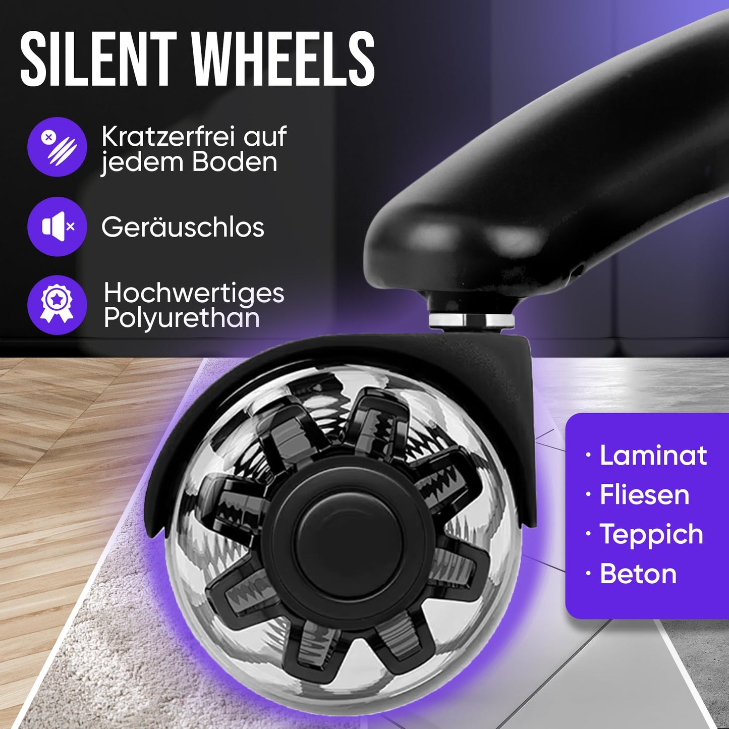 ELITESEATS Ergonomic Gaming Chair [Test Winner] Scratch-Free Wheels Breathable 4D Armrests with Footrest Ergonomic Gaming Chair Fabric 150 kg Load Capacity Gaming Chair Gaming Chair