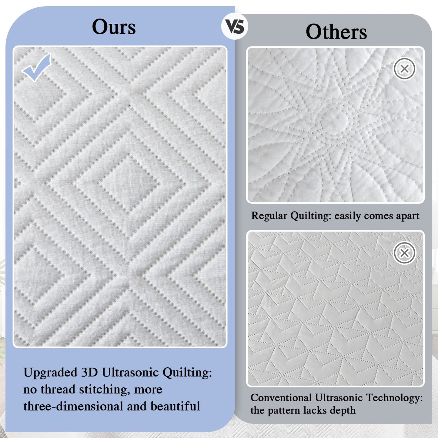 Qucover Tagesdecke Bettüberwurf 220x240cm Grün, Bedspreads aus Mikrofaser, Bettüberwuf Set mit 2 Kissenbezügen 50x75cm,Steppdecke bei 3D-Ultraschal genäht, Sofaüberwurf Bettüberwurf Überwurfdecke