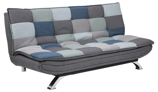 AC Design Furniture Jasper Bettcouch Dunkelgrau/Schwarz, Schlafsofa mit 3 Liegepositionen, Moderner 3-Sitzer Ohne Armlehne, Gepolstert mit Schwarzen Metallbeinen, L: 196 x H: 91 x T: 98 cm