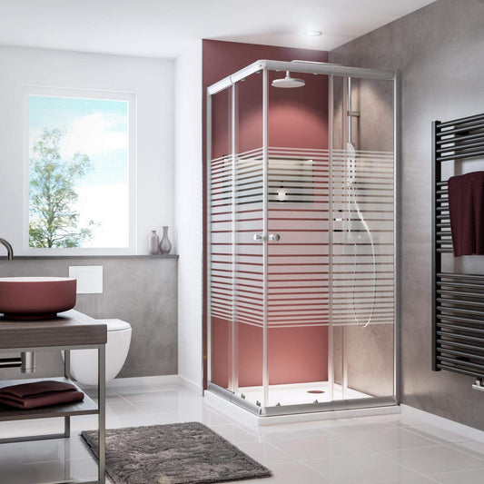 Shower Cubicle Sunny Corner Entry with Sliding Doors, 4060991057809