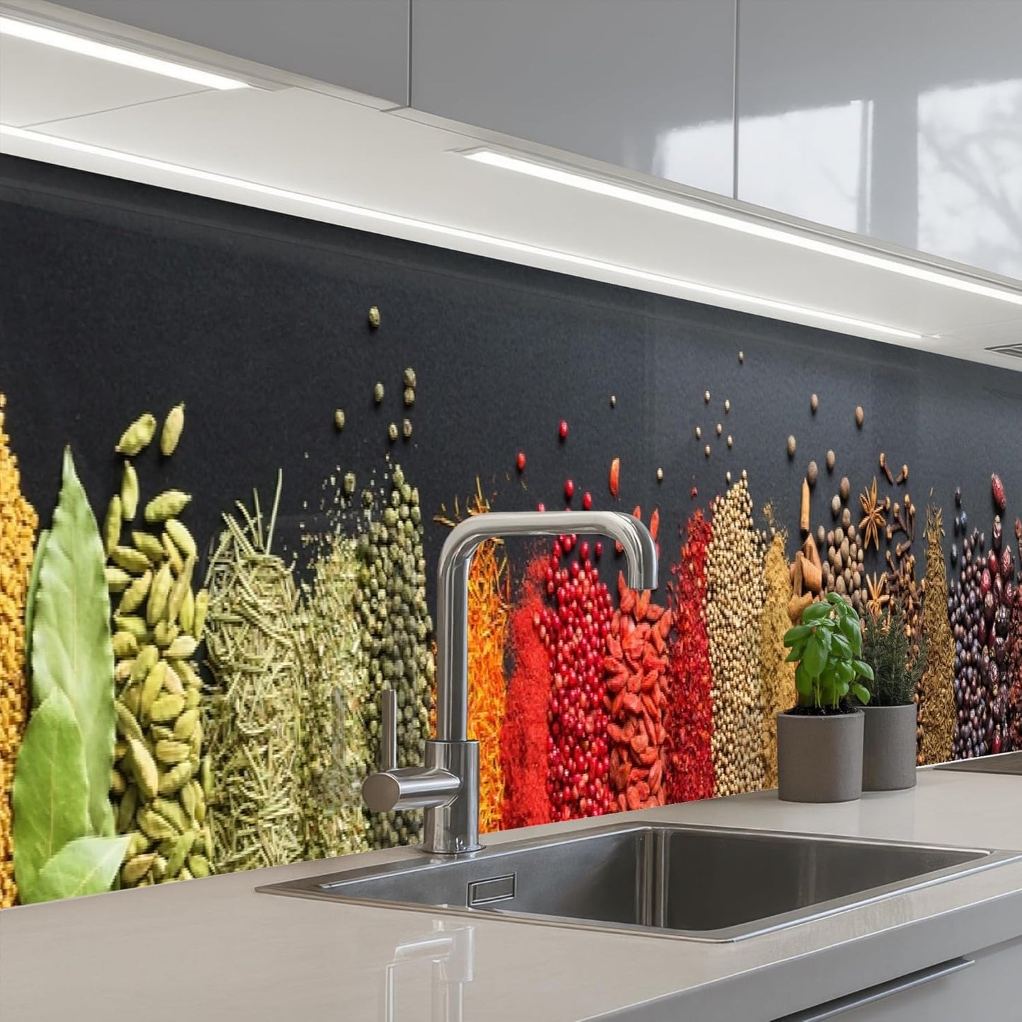 Splash Guard Kitchen Back Wall 60 x 80 cm Kitchen Washable Self-Adhesive Kitchen Wall Kitchen Front Kitchen Back Wall Protection Lavender - Purple - Flowers - Natural