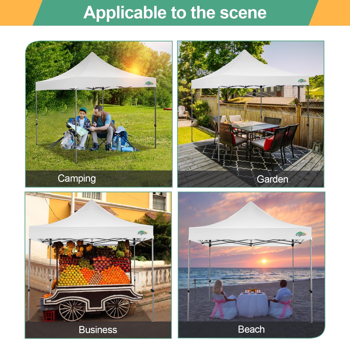 COBIZI Pavillon Faltpavillon 3x3 wasserdicht stabil Winterfest,Outdoor faltbar partyzelt，gartenpavillon mit 4 Seitenteilen und 4 Sandsack und Laufradtasche, Schwarz