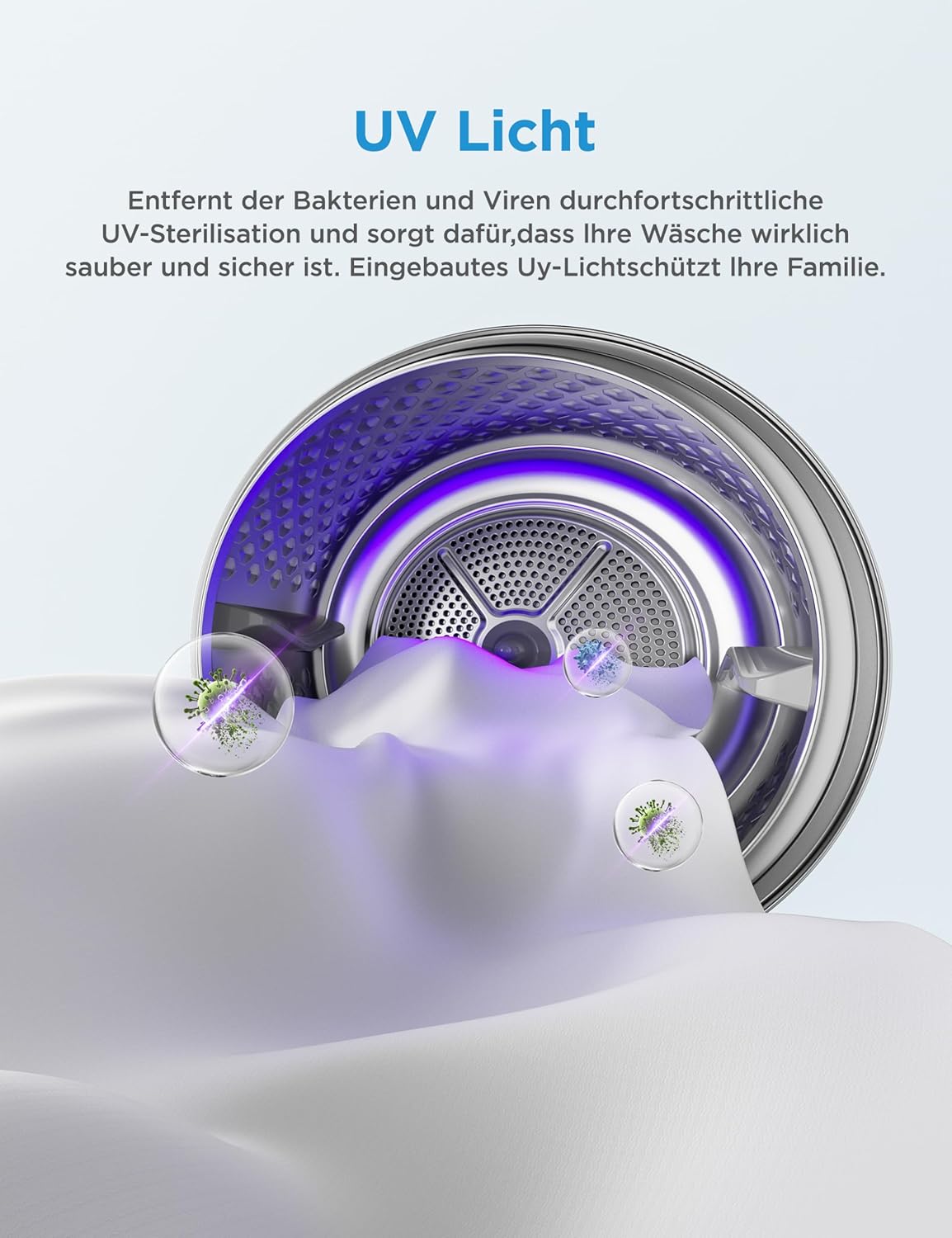 Midea MDV3EH100D Heat Pump Dryer, 10 kg, Energy Class D with Heat Pump Technology, UV Light for Hygienic Purity, Wrinkle Protection, LED Display, Delay Start, Quick Drying, White