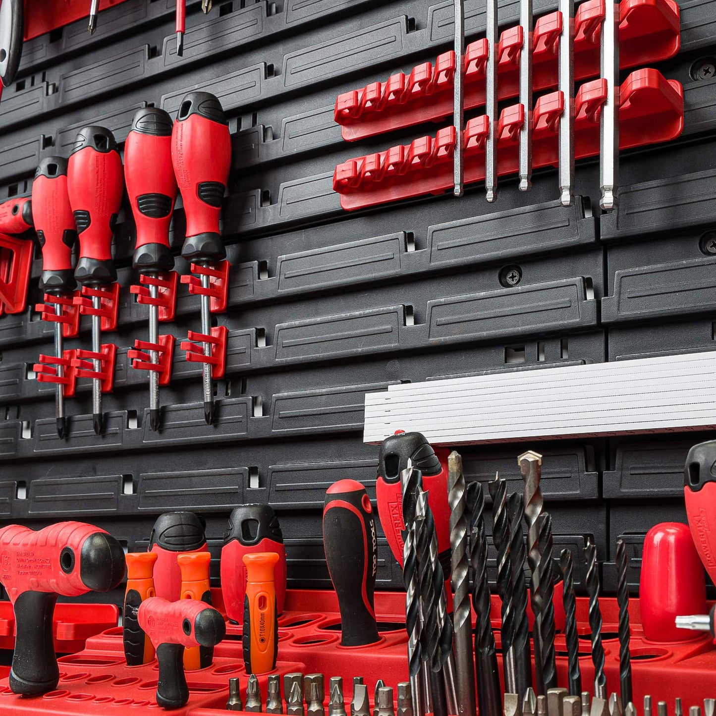 Tool Wall 1152 x 780 mm – Pafen Set Tool Holders with Perforated Wall Storage System Wall Shelf Workshop Shelf