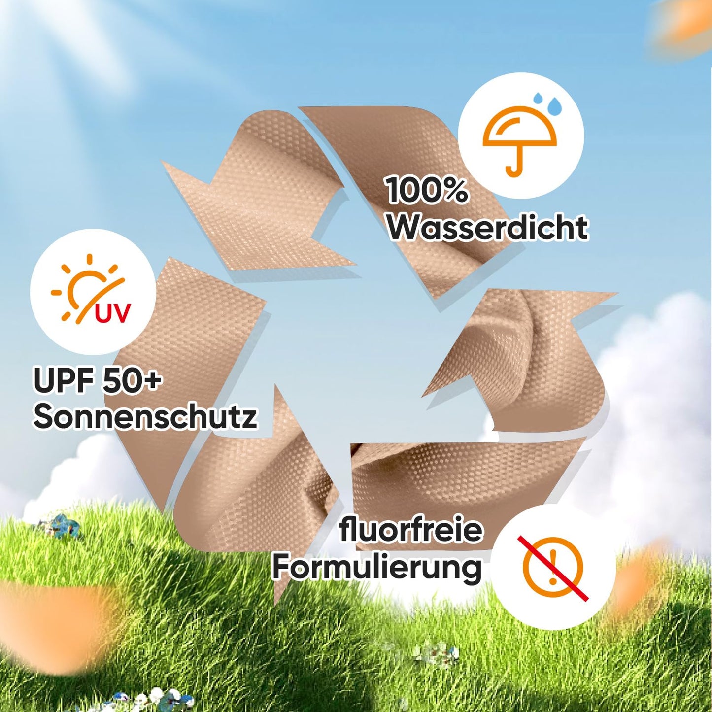 Quictent Gazebo 3 x 3 Folding Gazebo with 4 Side Panels, Waterproof Garden Gazebo (Khaki)