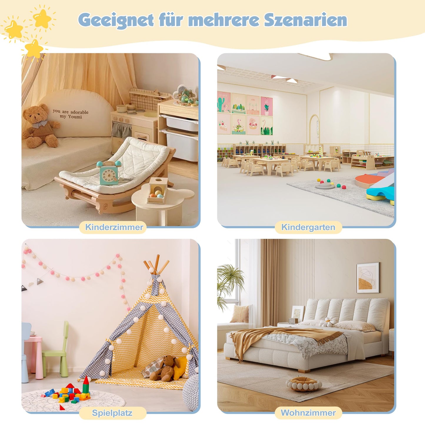 Children's Clothes Rack with Mirror, Clothes Rail with Shelves, Children's Wardrobe Wood, Children's Shelf for Children's Room, 81 x 28 x 106.5 cm (Clouds with 2 Drawers, White)