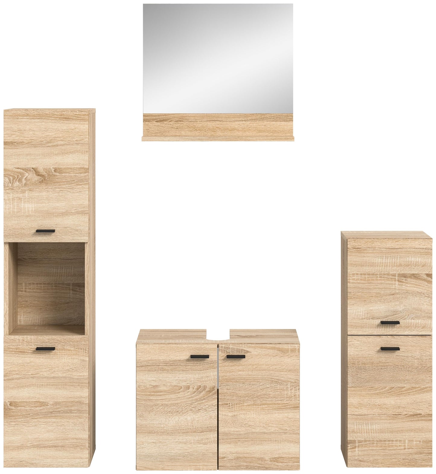 Boston Bathroom Cabinet, Standing Wall Cabinet, Hanging Cabinet, Wall Cabinet, Sonoma Oak Wood, Approx. 30 x 80 x 29 cm, Floor Standing/Hanging Mountable