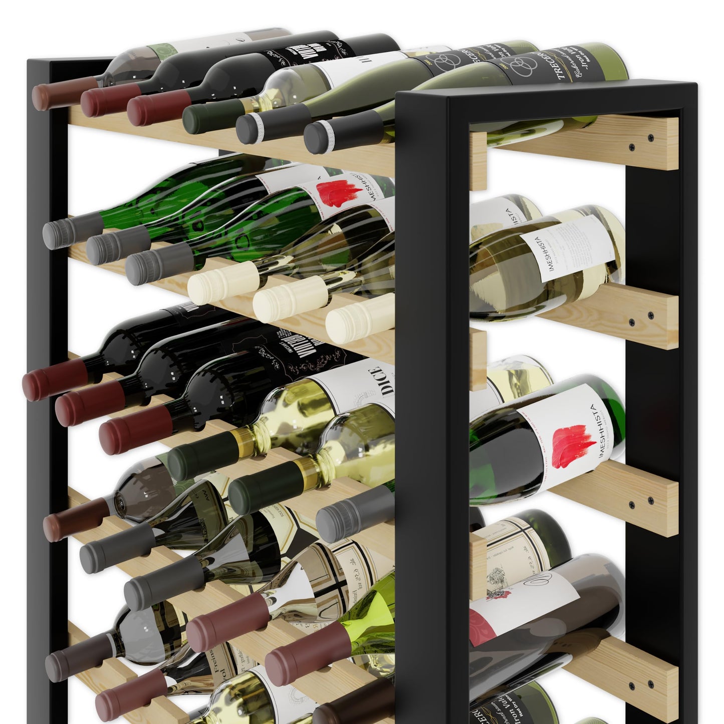 Lenmar RW Series Wooden Wine Rack for Bottles, Loft, Bottles, Wine, Bottle Rack, Cellar Rack, Shelves, Bottle Holder, Wine Stand, etc. (Loft 135, 204 x 104 x 27, 135 Bottles)