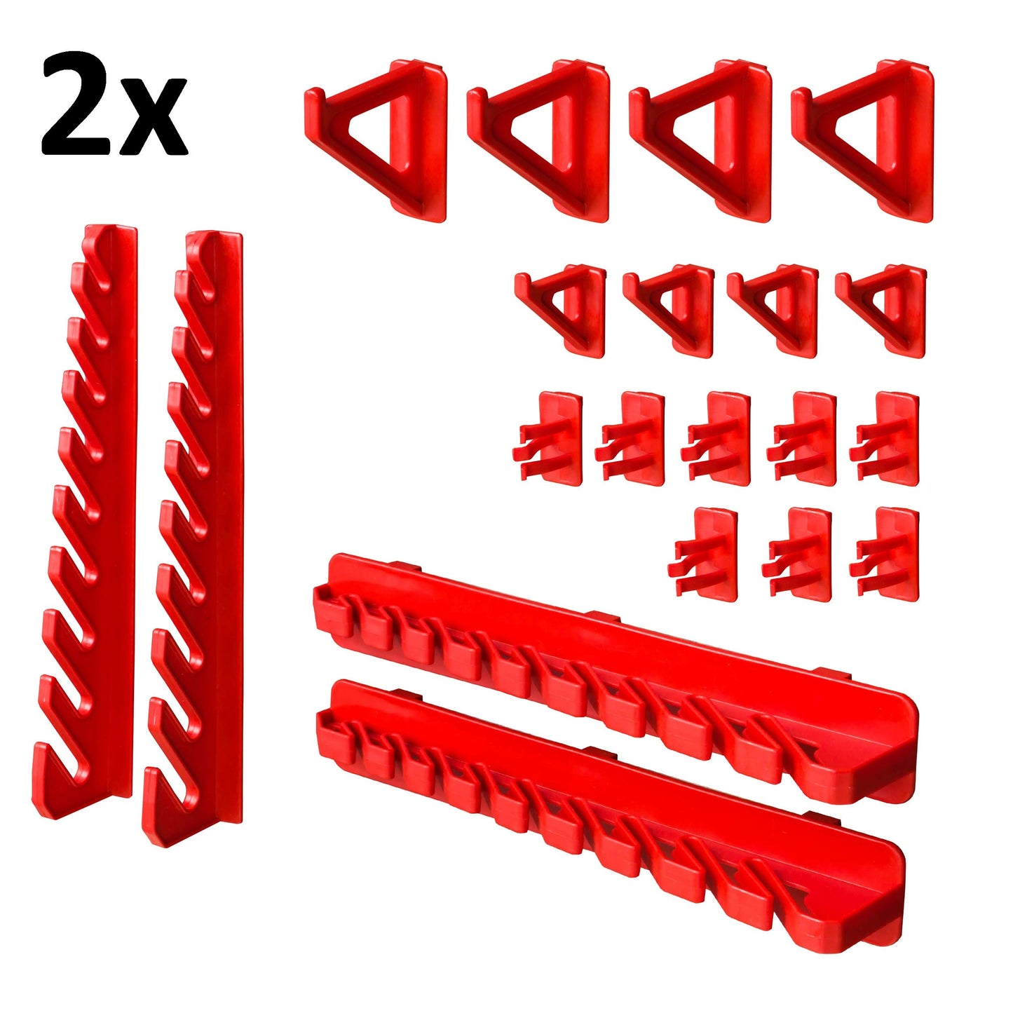 Storage System Wall Shelf 115 x 78 cm, Tool Holders, Pack of 56 Stacking Boxes, Storage Boxes, Extra Strong Wall Plates, Shelf Expandable, Workshop Shelf, Storage Shelf, Workshop Wall Shelf