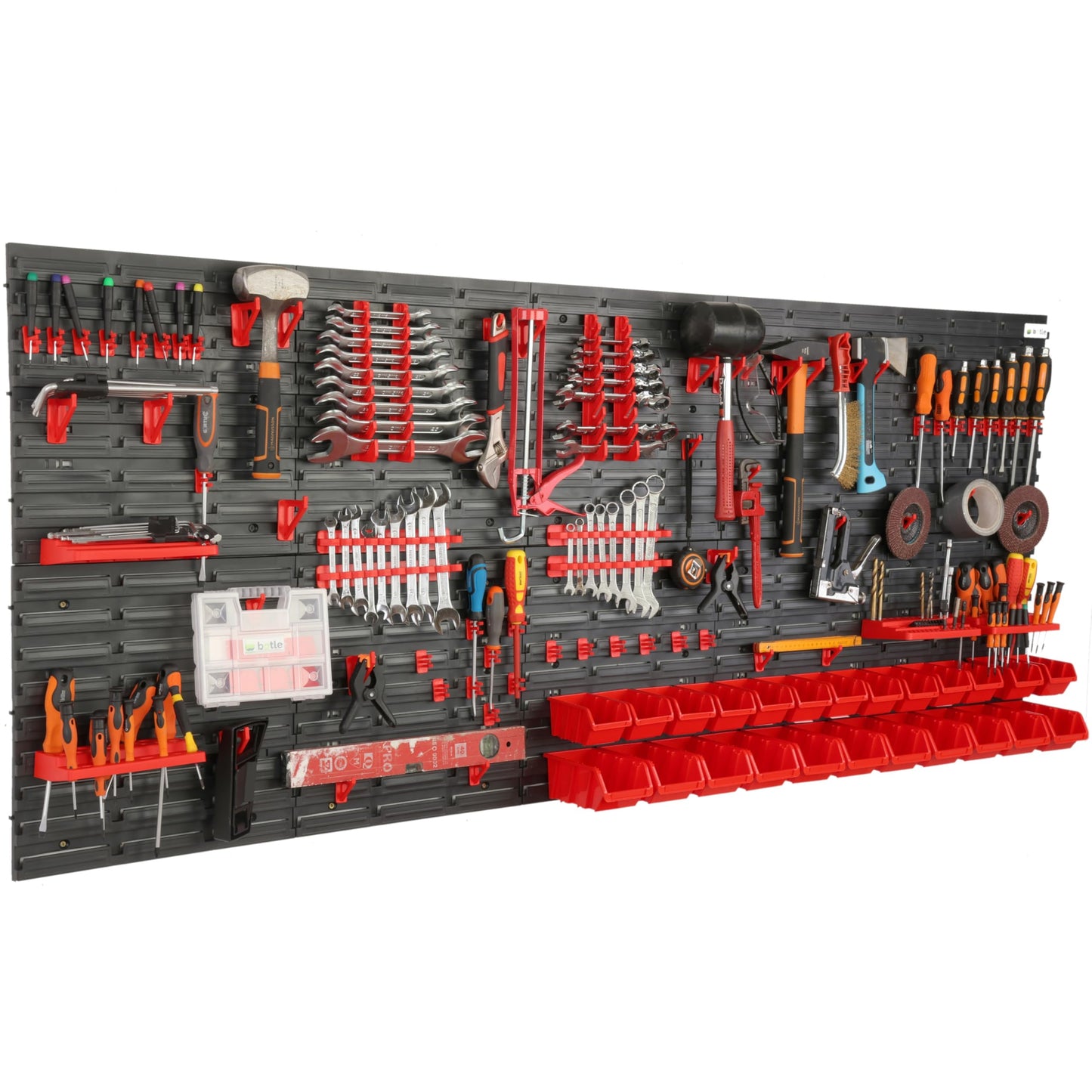 31-Piece Stacking Boxes Tool Wall 156 x 78 cm Set Tool Holder Wall Shelf Workshop Shelving Storage System Storage Box Extra Strong Wall Plates Shelf Expandable Storage Rack