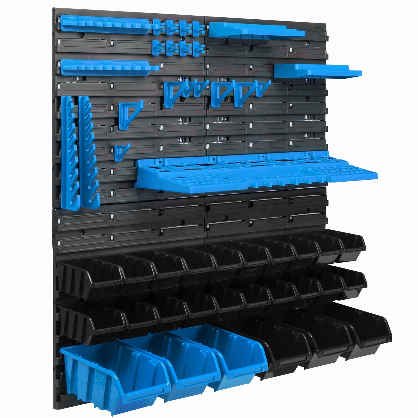 botle 24 Stacking Boxes Wall Shelf Plastic 77 x 78 cm Tool Holder Workshop Garage Storage System Storage Boxes Chute