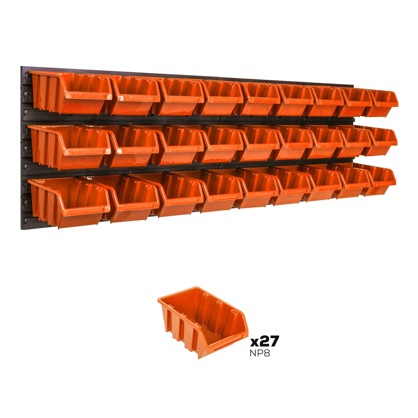Storage System Wall Shelf 1152 x 390 mm | Pack of 55 | Stacking Boxes Storage Boxes | Extra Strong Wall Plates | Shelf Expandable | Workshop Shelf Storage Shelf Workshop Wall Shelf Boltless Shelf