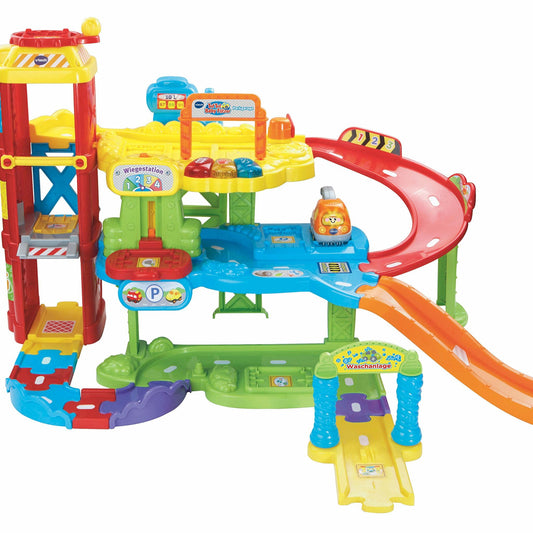 VTech Baby Flitzer - Parking Garage - Interactive Toy with Tow Truck, Lift, Slide, Gas Station and Much More - For Children Aged 1-5 Years