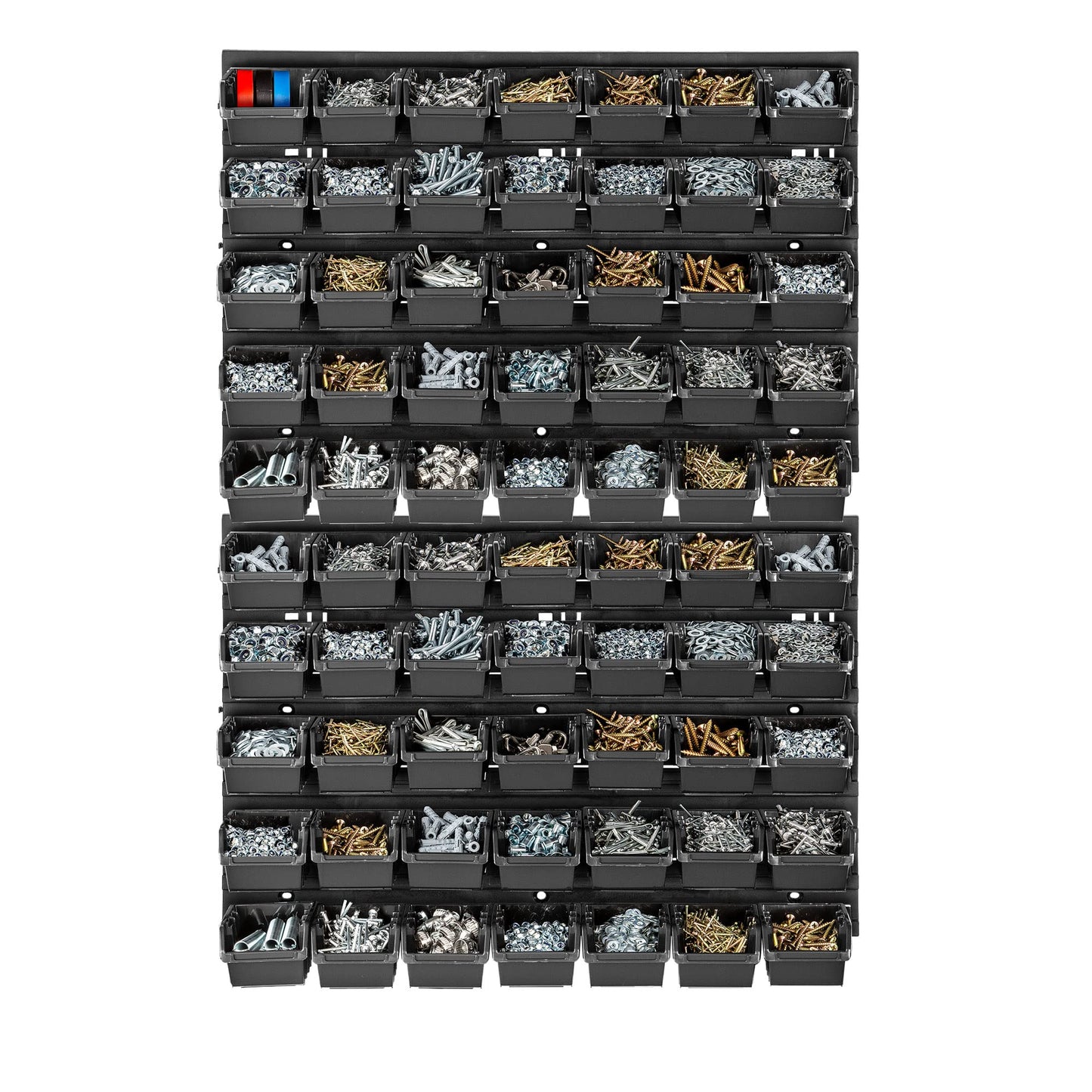 KADAX Workshop Wall Shelf, 58 x 78 cm Storage System Made of Robust Plastic, UV-Resistant Workshop Shelf, Expandable Wall Plates, Shed Rack for Garage (Black, 50 Pieces v2)