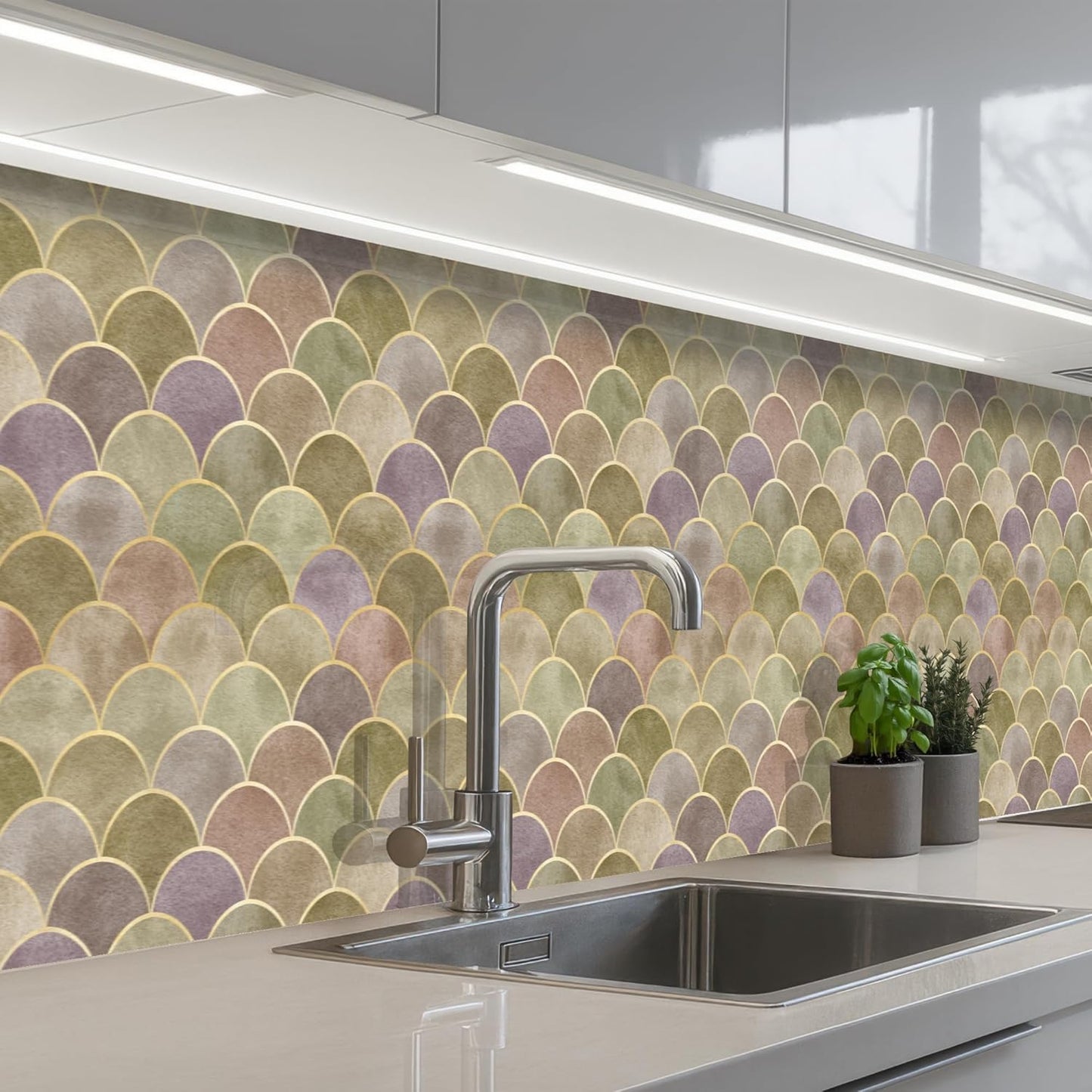 Back Wall Kitchen 60 x 80 cm Back Wall Protection Self-Adhesive Splash Guard Kitchen Back Wall Kitchen Front Kitchen Self-Adhesive Kitchen Back Walls Black - Marble - Gold - Nerf