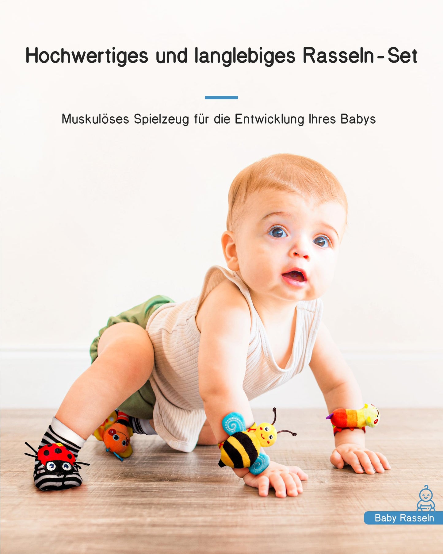 Infinno Wrist Rattle Socks and Foot Finder Baby Toy, Baby Toy, Educational Toy for Newborn Boys and Girls, 0-12 Months Baby Gifts for Baby Shower, Baby Birthday