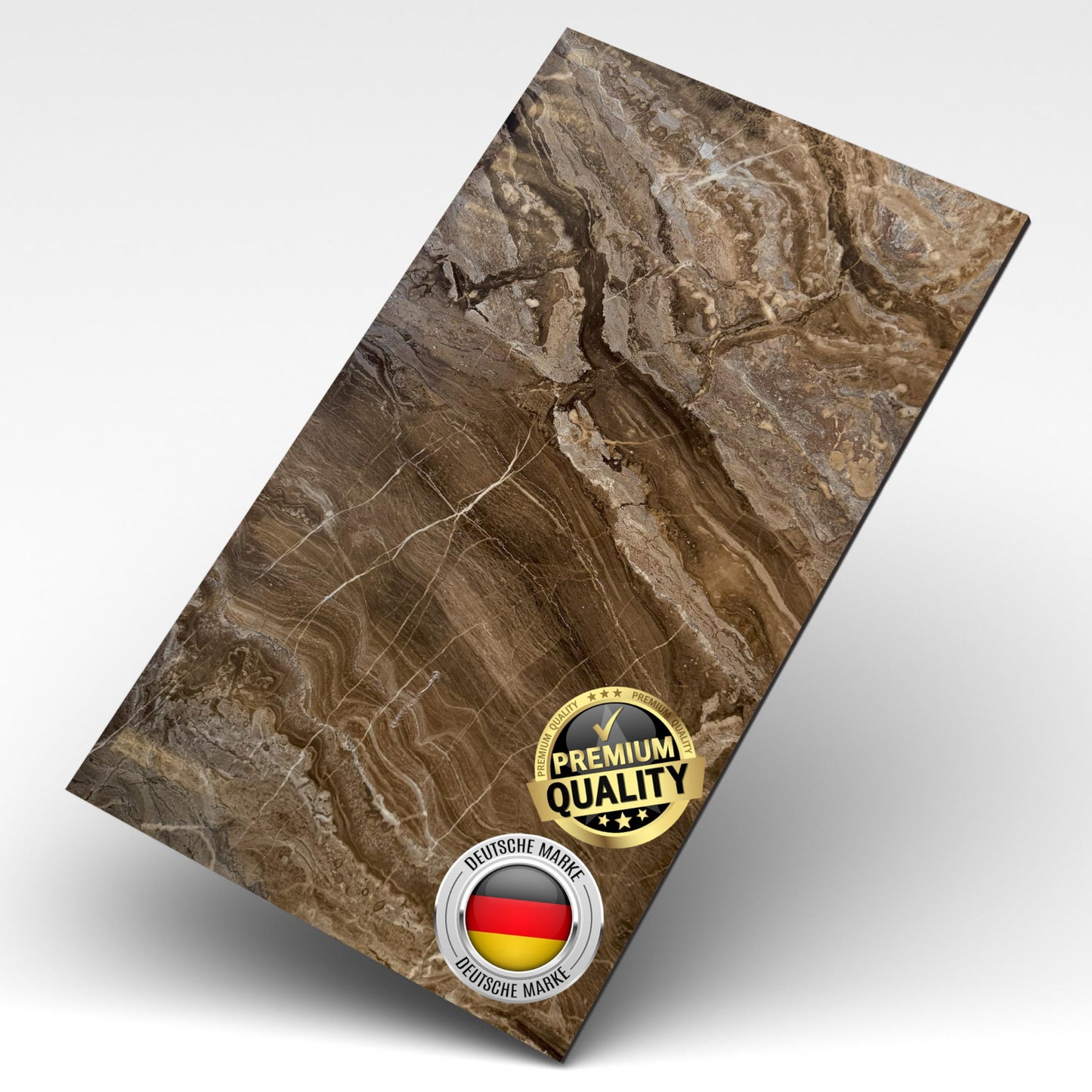 AS Country Stone, Marble Look, Wall Panels, 60 x 120 cm, Polyvinyl Chloride (PVC) Wall Cladding, Made of Plastic, Panels for Kitchen, Bathroom and More, Kitchen Back Wall Panel Light Concrete