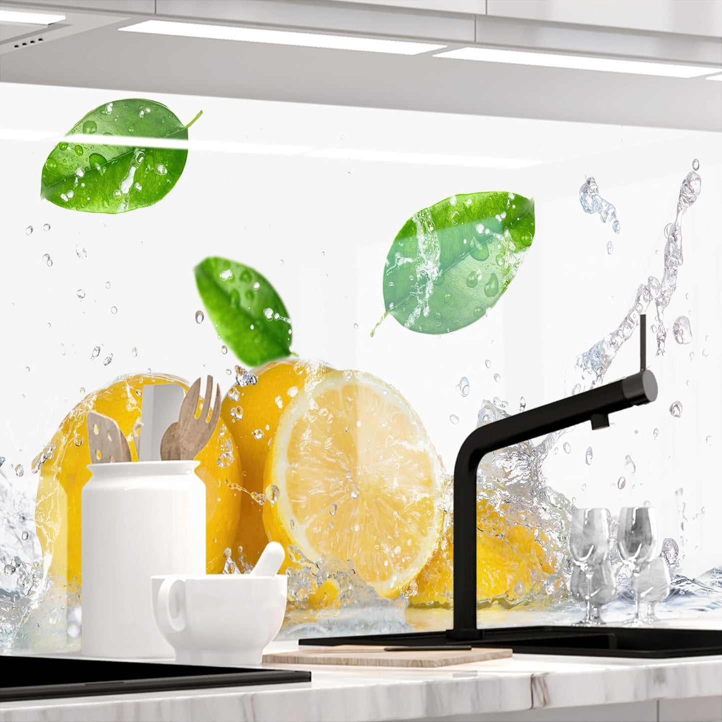 Stickerprofis Kitchen Splashback, High Gloss, Self-Adhesive, 20 Grey, 1.8 mm, Hard Plastic, for All Surfaces, Splash Guard, Premium, 60 x 220 cm