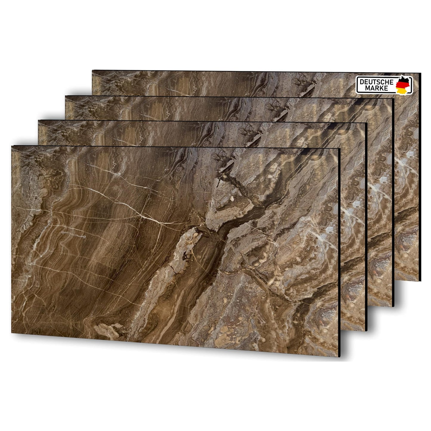 AS Country Stone, Marble Look, Wall Panels, 60 x 120 cm, Polyvinyl Chloride (PVC) Wall Cladding, Made of Plastic, Panels for Kitchen, Bathroom and More, Kitchen Back Wall Panel Light Concrete