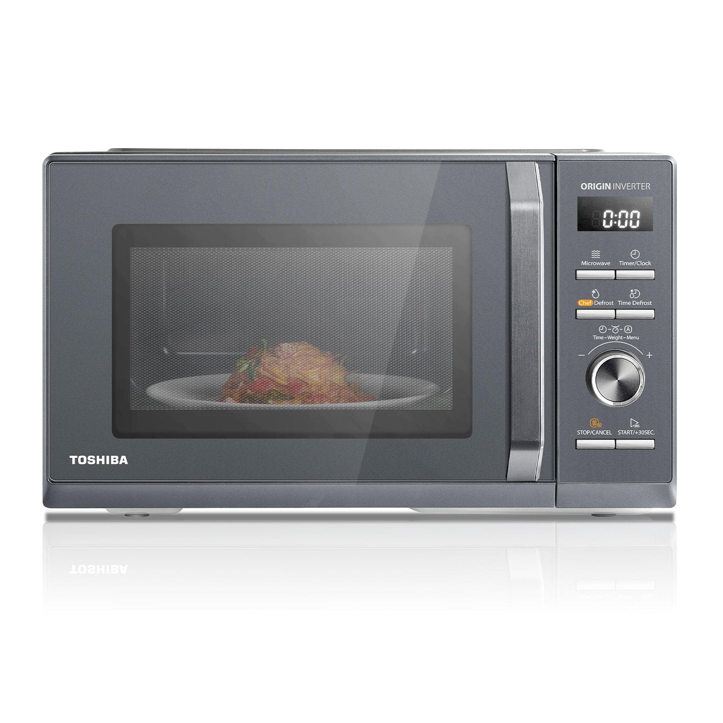 Toshiba MW3-AM25PFI(MG) Solo Microwave 25L 900W in Slim Morandi Grey with Origin Inverter, Chef Defrost, 10 Power Levels, 7 Auto Menus, Easy Clean