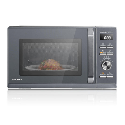 Toshiba MW3-AM25PFI(MG) Solo Microwave 25L 900W in Slim Morandi Grey with Origin Inverter, Chef Defrost, 10 Power Levels, 7 Auto Menus, Easy Clean